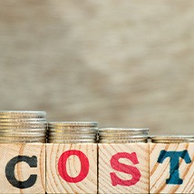 Cost written on wooden blocks