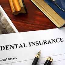 Dental insurance form on a table